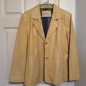 Monterey Bay Pastel Yellow Leather Blazer